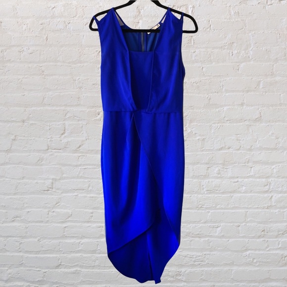 Blue Asymmetrical Double Spaghetti Strap Dress Size 4 - Picture 2 of 8